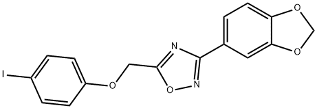 3-(1,3-benzodioxol-5-yl)-5-[(4-iodophenoxy)methyl]-1,2,4-oxadiazole 구조식 이미지
