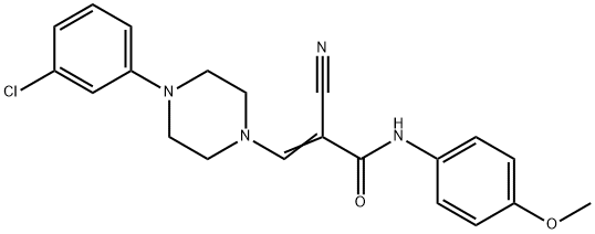 (E)-3-[4-(3-chlorophenyl)piperazin-1-yl]-2-cyano-N-(4-methoxyphenyl)prop-2-enamide Structure