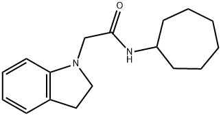 N-cycloheptyl-2-(2,3-dihydroindol-1-yl)acetamide 구조식 이미지