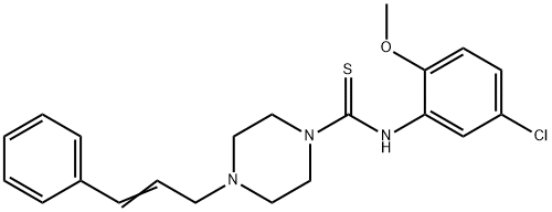 N-(5-chloro-2-methoxyphenyl)-4-[(E)-3-phenylprop-2-enyl]piperazine-1-carbothioamide 구조식 이미지