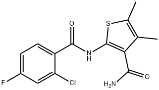 2-[(2-chloro-4-fluorobenzoyl)amino]-4,5-dimethylthiophene-3-carboxamide Structure