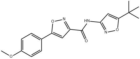 N-(5-tert-butyl-1,2-oxazol-3-yl)-5-(4-methoxyphenyl)-1,2-oxazole-3-carboxamide 구조식 이미지