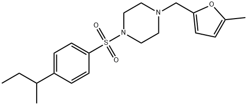 1-(4-butan-2-ylphenyl)sulfonyl-4-[(5-methylfuran-2-yl)methyl]piperazine 구조식 이미지