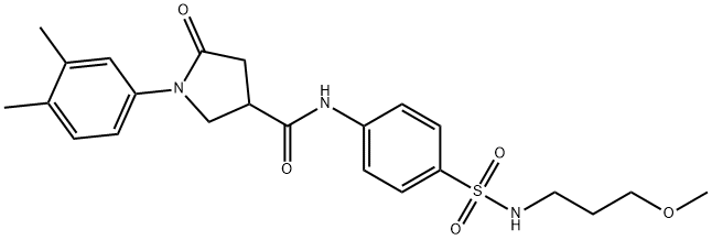 1-(3,4-dimethylphenyl)-N-[4-(3-methoxypropylsulfamoyl)phenyl]-5-oxopyrrolidine-3-carboxamide Structure