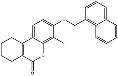 4-methyl-3-(naphthalen-1-ylmethoxy)-7,8,9,10-tetrahydrobenzo[c]chromen-6-one 구조식 이미지