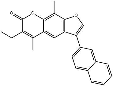 6-ethyl-5,9-dimethyl-3-naphthalen-2-ylfuro[3,2-g]chromen-7-one Structure