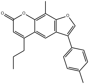 9-methyl-3-(4-methylphenyl)-5-propylfuro[3,2-g]chromen-7-one Structure