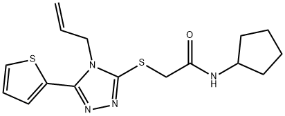 N-cyclopentyl-2-[(4-prop-2-enyl-5-thiophen-2-yl-1,2,4-triazol-3-yl)sulfanyl]acetamide Structure