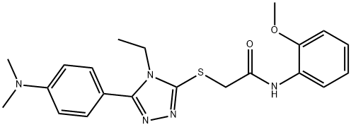 2-[[5-[4-(dimethylamino)phenyl]-4-ethyl-1,2,4-triazol-3-yl]sulfanyl]-N-(2-methoxyphenyl)acetamide Structure