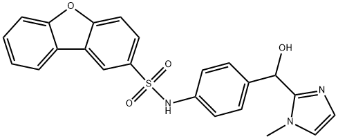 N-[4-[hydroxy-(1-methylimidazol-2-yl)methyl]phenyl]dibenzofuran-2-sulfonamide Structure