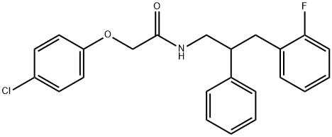 2-(4-chlorophenoxy)-N-[3-(2-fluorophenyl)-2-phenylpropyl]acetamide 구조식 이미지