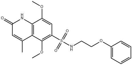 5,8-dimethoxy-4-methyl-2-oxo-N-(2-phenoxyethyl)-1H-quinoline-6-sulfonamide Structure