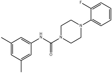 N-(3,5-dimethylphenyl)-4-(2-fluorophenyl)piperazine-1-carboxamide 구조식 이미지