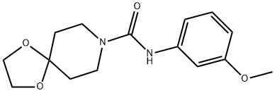 N-(3-methoxyphenyl)-1,4-dioxa-8-azaspiro[4.5]decane-8-carboxamide 구조식 이미지