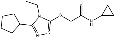 2-[(5-cyclopentyl-4-ethyl-1,2,4-triazol-3-yl)sulfanyl]-N-cyclopropylacetamide Structure