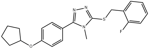3-(4-cyclopentyloxyphenyl)-5-[(2-fluorophenyl)methylsulfanyl]-4-methyl-1,2,4-triazole Structure