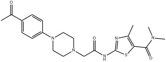 2-[[2-[4-(4-acetylphenyl)piperazin-1-yl]acetyl]amino]-N,N,4-trimethyl-1,3-thiazole-5-carboxamide 구조식 이미지