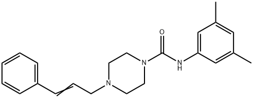 N-(3,5-dimethylphenyl)-4-[(E)-3-phenylprop-2-enyl]piperazine-1-carboxamide 구조식 이미지