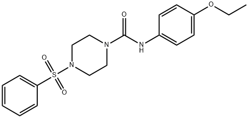 4-(benzenesulfonyl)-N-(4-ethoxyphenyl)piperazine-1-carboxamide 구조식 이미지