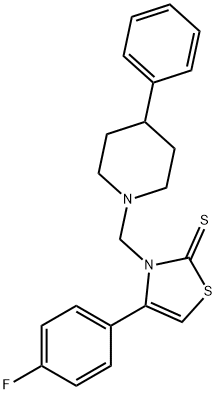 4-(4-fluorophenyl)-3-[(4-phenylpiperidin-1-yl)methyl]-1,3-thiazole-2-thione 구조식 이미지