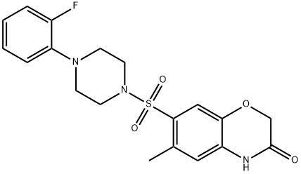 7-[4-(2-fluorophenyl)piperazin-1-yl]sulfonyl-6-methyl-4H-1,4-benzoxazin-3-one 구조식 이미지