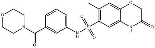 7-methyl-N-[3-(morpholine-4-carbonyl)phenyl]-3-oxo-4H-1,4-benzoxazine-6-sulfonamide Structure