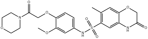 N-[3-methoxy-4-(2-morpholin-4-yl-2-oxoethoxy)phenyl]-7-methyl-3-oxo-4H-1,4-benzoxazine-6-sulfonamide 구조식 이미지