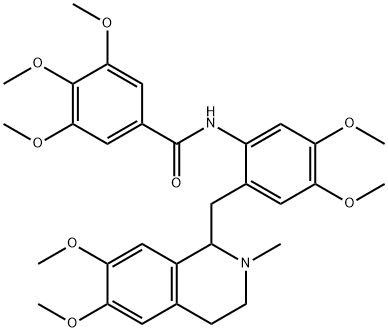 N-[2-[(6,7-dimethoxy-2-methyl-3,4-dihydro-1H-isoquinolin-1-yl)methyl]-4,5-dimethoxyphenyl]-3,4,5-trimethoxybenzamide 구조식 이미지