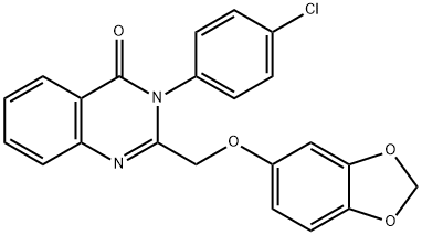 2-(1,3-benzodioxol-5-yloxymethyl)-3-(4-chlorophenyl)quinazolin-4-one 구조식 이미지