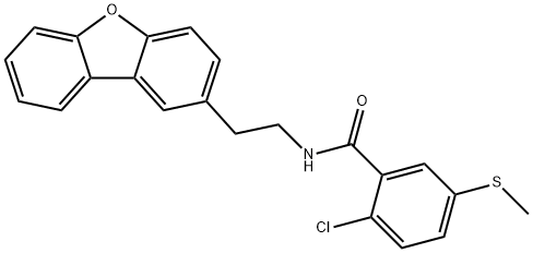 2-chloro-N-(2-dibenzofuran-2-ylethyl)-5-methylsulfanylbenzamide 구조식 이미지