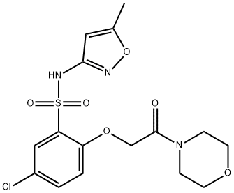 5-chloro-N-(5-methyl-1,2-oxazol-3-yl)-2-(2-morpholin-4-yl-2-oxoethoxy)benzenesulfonamide Structure