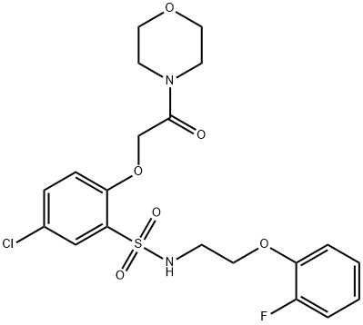 5-chloro-N-[2-(2-fluorophenoxy)ethyl]-2-(2-morpholin-4-yl-2-oxoethoxy)benzenesulfonamide Structure