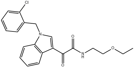 2-[1-[(2-chlorophenyl)methyl]indol-3-yl]-N-(2-ethoxyethyl)-2-oxoacetamide 구조식 이미지