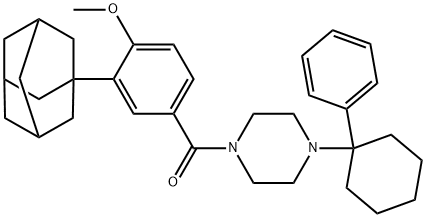 [3-(1-adamantyl)-4-methoxyphenyl]-[4-(1-phenylcyclohexyl)piperazin-1-yl]methanone 구조식 이미지