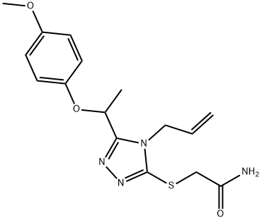 2-[[5-[1-(4-methoxyphenoxy)ethyl]-4-prop-2-enyl-1,2,4-triazol-3-yl]sulfanyl]acetamide 구조식 이미지