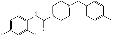 N-(2,4-difluorophenyl)-4-[(4-methylphenyl)methyl]piperazine-1-carboxamide 구조식 이미지