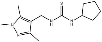 1-cyclopentyl-3-[(1,3,5-trimethylpyrazol-4-yl)methyl]thiourea Structure