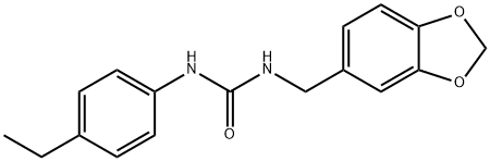 1-(1,3-benzodioxol-5-ylmethyl)-3-(4-ethylphenyl)urea 구조식 이미지
