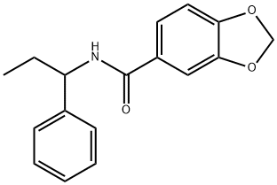 N-(1-phenylpropyl)-1,3-benzodioxole-5-carboxamide Structure