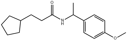 3-cyclopentyl-N-[1-(4-methoxyphenyl)ethyl]propanamide 구조식 이미지