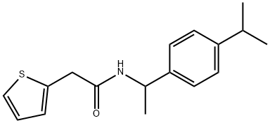 N-[1-(4-propan-2-ylphenyl)ethyl]-2-thiophen-2-ylacetamide 구조식 이미지