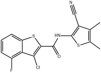 3-chloro-N-(3-cyano-4,5-dimethylthiophen-2-yl)-4-fluoro-1-benzothiophene-2-carboxamide 구조식 이미지