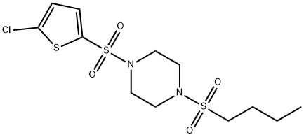 1-butylsulfonyl-4-(5-chlorothiophen-2-yl)sulfonylpiperazine 구조식 이미지