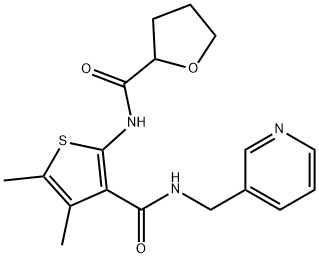 N-[4,5-dimethyl-3-(pyridin-3-ylmethylcarbamoyl)thiophen-2-yl]oxolane-2-carboxamide 구조식 이미지