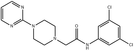 N-(3,5-dichlorophenyl)-2-(4-pyrimidin-2-ylpiperazin-1-yl)acetamide 구조식 이미지