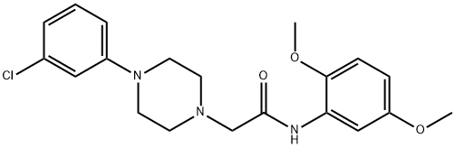 2-[4-(3-chlorophenyl)piperazin-1-yl]-N-(2,5-dimethoxyphenyl)acetamide 구조식 이미지