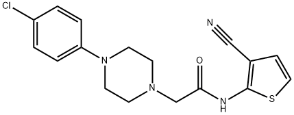 2-[4-(4-chlorophenyl)piperazin-1-yl]-N-(3-cyanothiophen-2-yl)acetamide 구조식 이미지