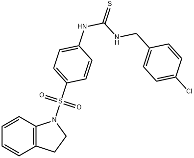 1-[(4-chlorophenyl)methyl]-3-[4-(2,3-dihydroindol-1-ylsulfonyl)phenyl]thiourea 구조식 이미지