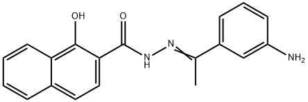 N-[(E)-1-(3-aminophenyl)ethylideneamino]-1-hydroxynaphthalene-2-carboxamide Structure