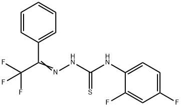 1-(2,4-difluorophenyl)-3-[(Z)-(2,2,2-trifluoro-1-phenylethylidene)amino]thiourea 구조식 이미지